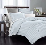 Charter Club Damask Stripe 550 Tc Cotton King Duvet & 2 Shams Vapor Blue. Fixed Price $65.00.