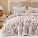 Fleece Comforter Set -super Soft & Warm Fluffy Bedding, Luxury King Lotus Pink. Fixed Price $45.00.