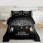 Feelyou Gaming Comforter Set Headphones Game Controller Bedding Black Grey V. Fixed Price $94.19.