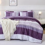 Purple Striped Bed In Bag Queen Size, Lightweight Soft Down Alternative Comfor. Fixed Price $94.99.