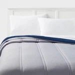 Full/queen Lofty Microfiber Comforter Dark Blue Denim Heather - Room Essentials. Fixed Price $11.04.