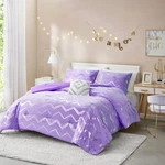 Codi Twin Xl Bedding - Cute Purple Set, Metallc Print Comforter 3 P.... Fixed Price $51.76.