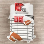 Lush Decor American Football Reversible Quilt Twin Size 4 Piece Set White & B.... Fixed Price $150.73.