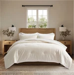 Evergrace Mini Waffle Plush Comforter 3-PIECE Queen Set Ivory. Fixed Price $79.95.