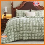 Jameswish Green Comforter Set King Size Bag 7 Piece Pinch Pleat Bedding. Fixed Price $75.96.
