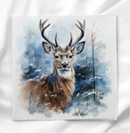 Winter Deer Fabric Panel Quilt Block For Christmas Sewing And Crafting WD1985. Fixed Price $8.00.