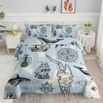 Nautical Map Kids Comforter Bedding Set Boys Girls,cartoon Compass Sailbo.... Fixed Price $60.04.