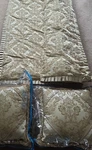 Waterford Reversible Jacquard Damask Comforter 96"X110" King Gold 2 Throw Euc. Fixed Price $139.00.