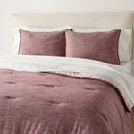 3PC Full/queen Reversible Comforter Set Burgundy - Hearth & Hand With Magnolia. Fixed Price $39.99.