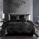 Riverbrook Home Turin Comforter Set, Queen, Black, 7-PIECE. Fixed Price $85.00.