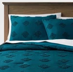 King Tufted Diamond Crinkle Comforter & Sham Bedding Set - Teal Blue Threshold. Fixed Price $75.00.