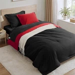 Anluoer Black Red Twin Comforter Set 5 Pieces Bed Bag Sheets All Season. Fixed Price $61.74.