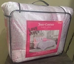 Juicy Couture Pink Leopard Satin Queen 8PC Comforter, Shams,sheet Set,pillow. Fixed Price $129.99.
