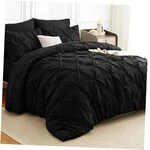 Himeet Comforter Set 7 Pieces Bed In Bag Luxury Soft Size Queen Black. Fixed Price $44.20.
