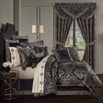 J Queen Windham 4PC Comforter Set Black Damask Luxury Bedding Elegant Style. Fixed Price $373.99.
