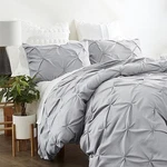 Ienjoy Home Gray Ultra Soft Microfiber Pinch Pleat Full/queen Duvet Cover Set. Fixed Price $37.50.