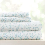 4 Piece King Bedding Set (light Blue Vines) - Sleep Better Than Ever With The.... Fixed Price $52.01.