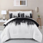 Dinjoy Ombre Black White Comforter Set Queen Boho Bedding 7 Piece Bag. Fixed Price $85.99.