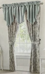 Waterford Linens Valerie Sea Blue Pole Top Drapery 2 Lined Panels With Tie Backs. Fixed Price $59.95.