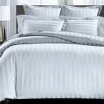 Charter Club Damask Stripe 550 Tc Cotton King Duvet & 2 Shams Vapor Blue. Fixed Price $62.30.
