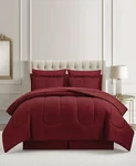 Sunham Scroll Metallic 8P King Comforter Set Burgundy Shams Skirt Sheets. Fixed Price $55.99.