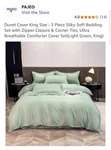 3 Piece Duvet Cover Bedding Set Luxury Comforter Queen Size. Fixed Price $20.00.