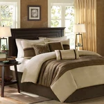 Madison Park 7-PIECE Comforter Set Faux Suede Design, Striped Accent, All Season. Fixed Price $168.99.