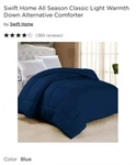 Swift Home All Season Down Alternative Sage King Comforter T410775. Fixed Price $59.99.