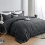 Hombys 3 Piece Seersucker Oversized King Comforter Set 120X120, Breathable Gr.... Fixed Price $96.66.