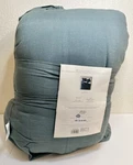 Casaluna Heavyweight Linen Blend Comforter & Sham Set Full/queen, Dark Teal Blue. Fixed Price $100.00.