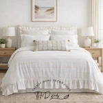 Bundle Deal King Studio Mcgee Slub Comforter Set Ruffle Sheets+ Lumbar Pillow. Fixed Price $209.00.