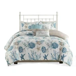 Madison Park Pebble Beach Cotton Duvet Set - Coastal Starfish Sealife Design. Fixed Price $176.99.