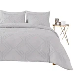 Shatex Queen Comforter Rhombus Set 7PC Bedspread Soft Microfiber Grey Nwt. Fixed Price $64.99.