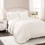 Lush Decor Reyna Ruffle Comforter Set 3PC Cozy Bedding F/q Read!!! (SH3). Fixed Price $29.99.