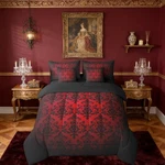 Red Black Damask Reversible 7 Pieces Comforter Set King Size,antique Victoria.... Fixed Price $121.36.