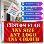 Custom Printed Personalised Flag / Banner Any Size Design Free & Colour. Fixed Price $47.96.