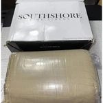 Stitched Embroidered 3-PC Quilt Set Southshore Fine Linens California King Taupe. Fixed Price $35.20.