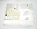 Sweet Home 7 Piece Comforter Set Bag Full Size Ivory White Bedding. Fixed Price $58.05.