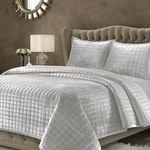 Tribeca Living Luxury Velvet Quilt Size Set - 260GSM Queen, Silver Grey. Fixed Price $124.99.