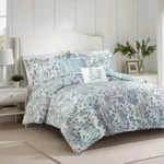 Madison Park Bonnie 5 Piece Botanical Floral Seersucker Comforter Set In Blue,. Fixed Price $67.68.