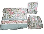 Vtg 80S Laura Ashley Cottage Rose Floral Paisley Comforter Sham Dust Ruffle Set. Fixed Price $166.24.