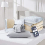 9-PIECE Reversible Microfiber Bed Bag Comforter Set With 2 Cooling Pillows. Fixed Price $89.99.