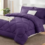 Cozylux Comforter Set Purple - Bed In Bag Size 7 Queen,. Fixed Price $84.23.