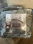 Nip Marquis Waterford Benjamin Brown Blue Jacquard King Comforter Set 6PC. Fixed Price $178.59.