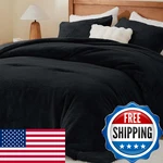 Bedelite Faux Fur Fleece Twin Comforter Set - Fluffy & Warm Black. Fixed Price $80.44.