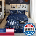 Feelyou Ice Hockey Comforter Set Twin Navy Blue Bedding Kids Sports. Fixed Price $115.83.