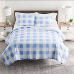 New Sonoma Goods For Life Reversible Gingham Cotton Quilt Set Blue Twin/twin Xl. Fixed Price $89.99.