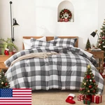 Andency Queen Plaid Comforter Set Gray White Gingham Checkered Lightweight. Fixed Price $48.59.