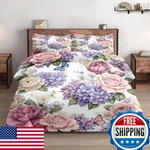 Wecozy Queen Size Comforter Set 2 Pillowcases Painting Floral Rose Flower. Fixed Price $68.47.