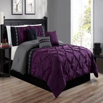 Grand Linen 7 Pieces Queen Size Dark Purple/grey/black Double-needle Stitch. Fixed Price $112.72.